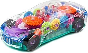 Toyshine Concept Musical and 3D Lights Kids Transparent Car , Toy for 2 to 5 Year Kids Baby Toy, Multicolor