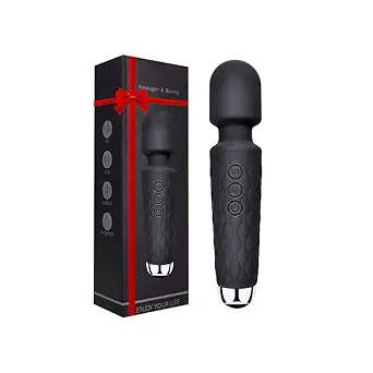 NAHIL Personal Massager | Body Wand Massager | Rechargeable Waterproof Mini Massager Machine for Women & Men Flexible Neck, Portable, Quite & Powerful Motor (Black)