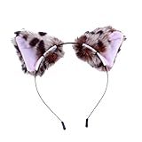 Lukis Damen Süß Katze Ohren Haarreifen Kostüm Haarschmuck Kopfschmuck (Leopard) - 