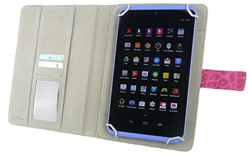 Emartbuy® Hot Rosa Eingabestift + ZTE Light 8 Tablet 7.85 Zoll Universalbereich ( 8 – 9 Zoll ) Faux Wildleder Leopard Hot Rosa Multi Angle Exekutiv Folio Mappen Kasten Abdeckung mit Kartensteckplätze - 6