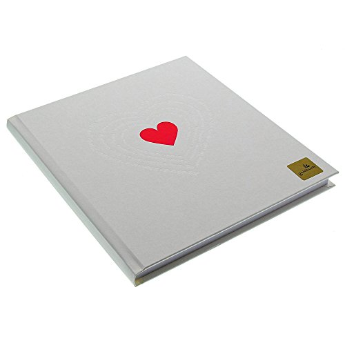 Goldbuch, Gästebuch mit Lesezeichen, 23x25cm, 176 Weiße Seiten Schreibpapier, Metallisiertes Papier mit Blind- und Rotprägung, Ti Amo, Perlmutt, 48015