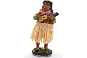 ‎DIXIE STORE DIXIE STORE Wackelfigur Auto Lustig Hawaii Deko Auto - 11cm Wackelfigur Auto Gadget - Wackeldackel fürs Auto Deko Innen - Autos Spielzeug - Auto Innenraum Zubehör Innenraum Deko - Braddah