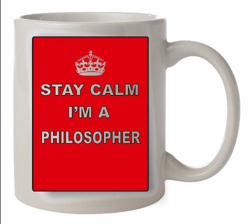 The Lazy Cow Taza de cerámica Keep Calm filósofo - Carrera Taza Apta para microondas y Apto para lavavajillas Puede Personalizarse FOC