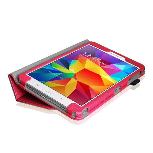 Fintie Samsung Galaxy Tab 4 7.0 Hülle Case – Slim Fit Folio Kunstleder Schutzhülle Cover Tasche mit Ständerfunktion für Samsung Galaxy Tab 4 7.0 T230 T235 (7 Zoll) Tablet, Magenta - 7