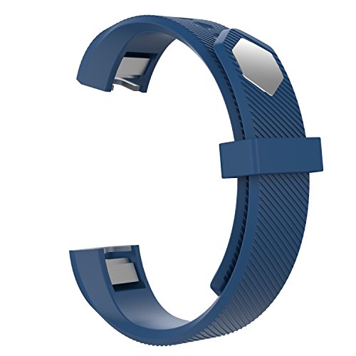 MoKo Fitbit Alta / Alta HR Armband – TPU Sport Fitness Ersatzschweißband Ersatzarmband Fitnessarmbänder Handgelenk-Bügel Sportarmband mit Verschluss für Fitness Armband Alta / Alta HR, Marineblau - 9