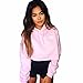 Produktbild Hoodie Sweatshirt , ESAILQ Damen Kapuzenpulli Sweatshirt Pullover Ernte Oberseiten Mantel Sport Pullover Oberseiten (S, Rosa)