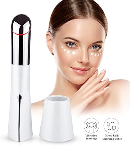Anti-aging Galvanic Wand, VigoRise 42℃ Heated Sonic Eye Massager, Anions Import Rechargeable Wrinkle Remover for Dark Circles and Puffiness