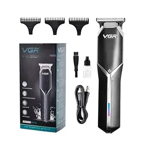 VGR V-930 Professional Cordless Rechargeable Hair Trimmer with USB Charging Cable, Gradient LED Indicator, Professional blades, 1200mAh Battery, 3 Guide Combs for men Runtime: 180 minutes, Black
