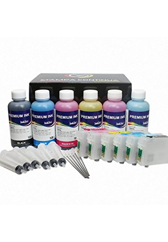 InkTec cartouches rechargeables avec 600 ml encre de haute qualité pour imprimante epson t0801, t0802, t0803, t0804, t0805, t0806, compatibles avec les imprimantes : Epson Stylus Photo PX820