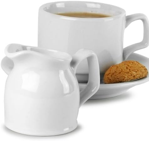 Royal Genware Jugs 2.5oz / 70ml - Case of 6 | Porcelian White Jug, Milk Jug, Cream Jug, Gravy Jug | Commercial Quality Tableware for Domestic and Catering Use