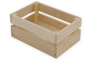 Lupia - Cassetta Contenitore in Legno Naturale, Design Vintage, Multiuso per Casa e Giardino, Decorazioni per Eventi, Centro Tavola Festività, Realizzato in Italia 12x18 Altezza 8 cm