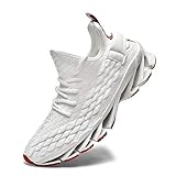 FUSHITON Sportschuhe Herren Laufschuhe Damen Turnschuhe Freizeitschuhe Atmungsaktiv Sneakers Mode Straßenlaufschuhe, 2202weiß, 39 EU