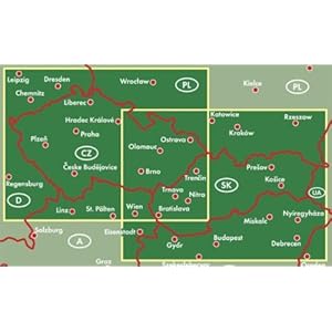 República Checa y Eslovaquia, mapa de carreteras. Escala 1:400.000. Freytag & Berndt. (Auto karte)