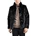 Produktbild Faux Pelz Parka Jacke Herren, DoraMe Männer Mode Warme Dicke Strickjacke Herbst Winter Mantel Revers Outwear Cardigan(Bitte wählen Sie eine größere Größe als üblich) (Schwarz, Asiatische Größe L2)