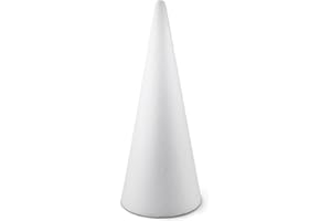 ‎NETUNO Netuno 2 Stück Styroporkegel 28 cm weiß Polystyrol Schaumkegel Rohling für Kränze DIY Basteln Modellbau Kunstprojekte Weihnachtsdeko Weihnachtsbaum Tischdeko Schaumstoff Dekoration