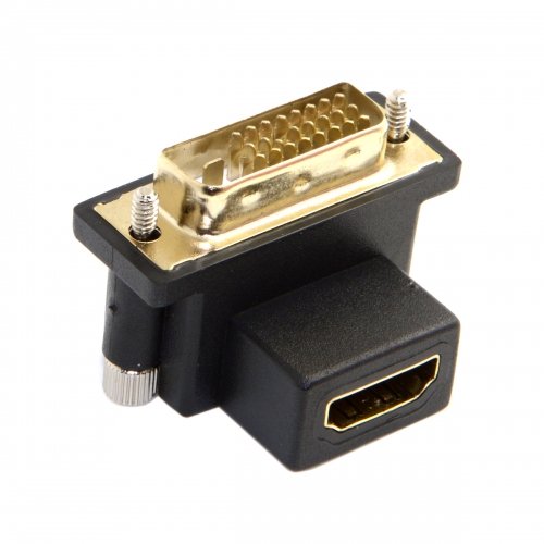 chenyang 90 Grad nach unten abgewinkelt DVI Stecker auf HDMI Buchse Drehbarer Adapter für Computer & HDTV & Grafikkarte - 4