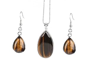 HELENA ROSE JEWELLERY Ladies Matching Jewellery Set for Women - Teardrop Design Necklace Pendant & Drop Earrings - With Jewellery Gift Box