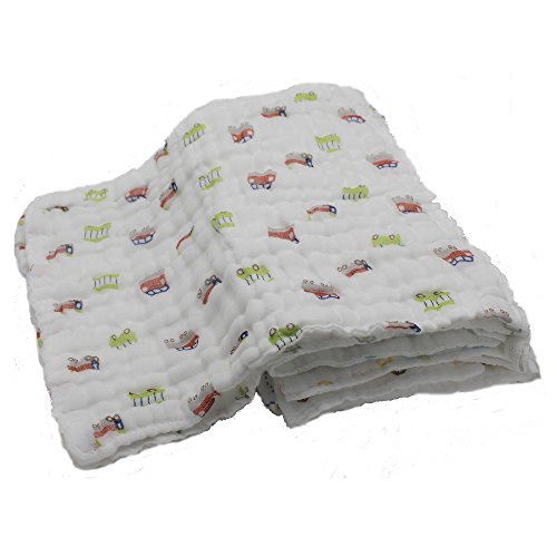 Lucear BabyWaschlappen mit Haken, 6-Pack Musselin 25cm*25cm Babytücher Beste für Dusche Geschenk - 3