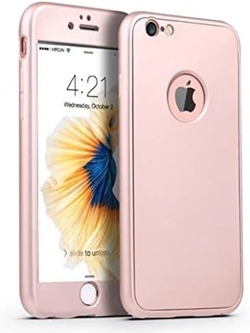 Silicone Case for iPhone 6 / iPhone 6S, Soft Front and Back Case for iPhone 6 / iPhone 6S, Ultra Slim Flexible Cover for iPhone 6 / iPhone 6S, ZCRO Premium Silicone TPU Thin Rubber 360 Full Body Protection Hybrid Shell Skin Lightweight Phone Cover Soft Shockproof Durable 2 in 1 Anti Scratch Bumper Case for iPhone 6 / iPhone 6S (Rose Gold)