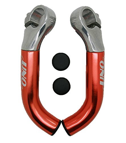 3176rj Uno Kalloy Hörner für Fahrradlenker, mit Abdeckungen, Rot/silberfarben