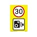 Produktbild Geschwindigkeitsschilder mit Geschwindigkeitskamera, 30 km/h, Standard, 3 mm Aluminiumverbundstoff, 200 mm x 300 mm, A4, 5 Stück