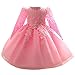 Produktbild Oyedens Tüll Handschuhe Sport Kleid (3M-6T) Kinder Langarm Blume Spitzenkleid Rock Prinzessin Tutufloral Baby Sister Brautjungfer Pageant Kleid Geburtstag Party Hochzeitskleid Karneval