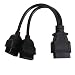 Generic 16 Pin ELM327 OBD2 Dual Female Y Splitter Diagnostic Extension Adapter Cable RS.760.00
