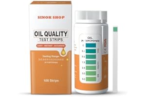 SINOK SHOP Tiras de prueba de calidad de aceite de freír – 100 tiras | Fácil, Rápido y Preciso | Control de Ácido (A.V.) (KOH) mg/g | Ideal para Restaurantes, Frigoríficos y Cocina Casa