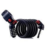 Digital Security Combination Cable Bike Lock - Self Coiling Compact Steel Bicycle Locks Drill Resistant