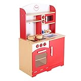 Umweltfreundlich und ungiftig : Die Spielküche ist aus MDF und Kiefer gefertigt. Die Materialien sind umweltfreundlich und auch langlebig.