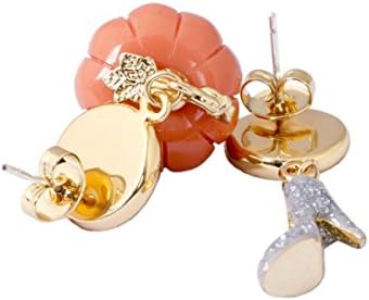 Vintage Gold Plated Clock Pumpkins Crystal Shoe Glaze Stars Fashion Personality 925 Silver Ear Studs,EarStuds-OneSize