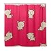 Produktbild pigyear888 Shower Curtains Cute Animals In Red Pattern Polyester Waterproof Mildew Resistant Bath Curtain for Bathroom Kids Bathroom Decor 72 x 72 Inches