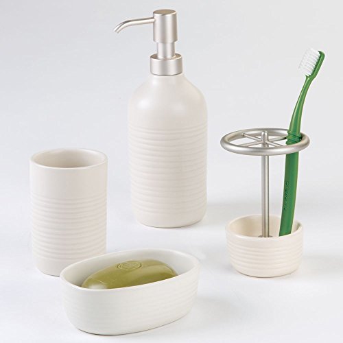 Interdesign 15370EU Elsa Keramik Zahnbürstenhalter, natur / satiniert - 5