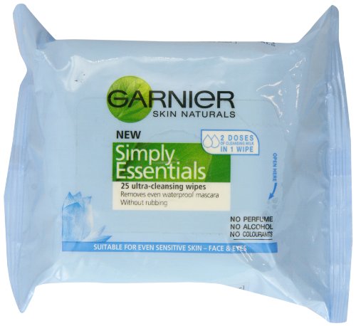 Garnier Simply Essentials Facial Cleansing Wipes - 3 x Pack of 25 Wipes