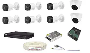DAHUA Full HD 2MP Cameras Combo KIT 8CH HD DVR+ 6BULLET Cameras + 2DOME Cameras+1TB Hard DISC+ Wire ROLL +Supply & All Required CONNECTORS