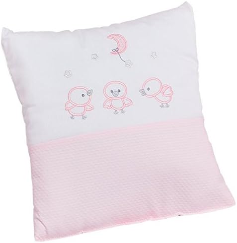Cushion cotton embroidery Chick pink