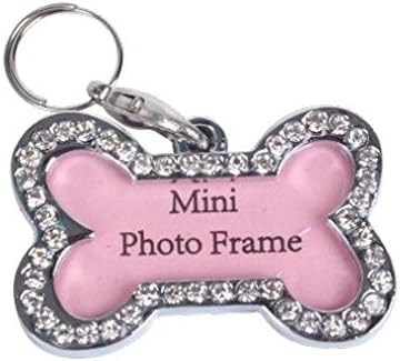 Pendant for Necklace Nobility for Dogs with Bone Shape and Space for Name or Photo. Length 3.9 cm