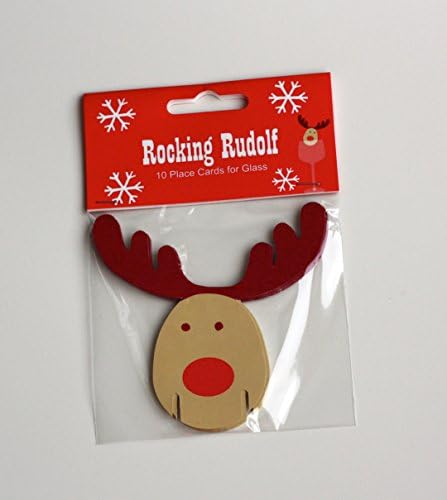 Rocking Rudolf Rudolph - Christmas Xmas Party Reindeer Glass Decoration - 10 Pack