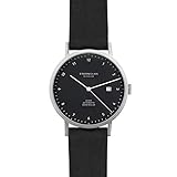STERNGLAS Zirkel | 40 mm | Automatik Uhr mit Anti-Reflex Saphirglas | Schnellwechselband | Minimalistische Armbanduhr | Bauhaus Herrenuhr (schwarz/Silber / Vintage Nero)