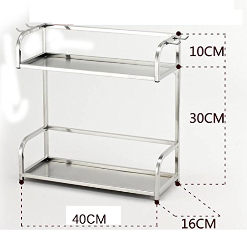 Preisvergleich Produktbild DECJ Edelstahl Küchenregal Boden Lagerregal Wandbehang Vertikale Gewürzregal Küche Liefert Nagel Eall,40Cm*16Cm*40Cm