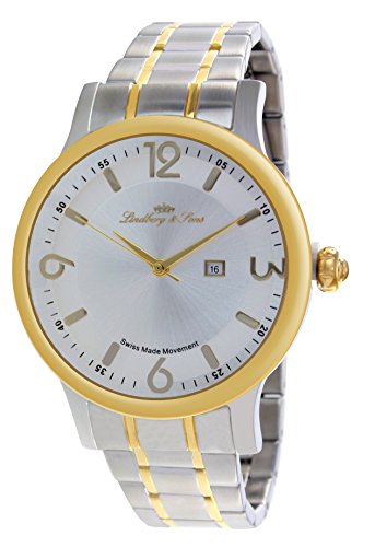 Lindberg & Sons Herren-Armbanduhr Quarz Schweizer Werk Analog Edelstahl - LSSM205B Lindberg & Sons Herren-Armbanduhr Quarz Schweizer Werk Analog Edelstahl - LSSM205B