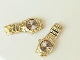 Heylookhere 1: 12 Puppenhaus Miniatur Zubehör Mini Armbanduhr, Metall, Gold, 12×3mm