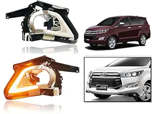 AUTOFASTERS Car LED Day Running Light For Toyota Innova Crysta (2016, Black).