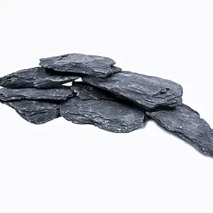 Natural Slate Aquarium Stones - Extra Large 8 to 10 Inch. PH Neutral. Perfect for Aquascaping and Igwami Aquariums, Nano Tanks and Reptile and Amphibian Enclosures (Approx 16-18 lbs)