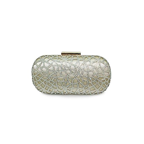 Lunar Women's Dorado Rhinestone Clutch Bagin Gold, Rose Gold or Silver Gold