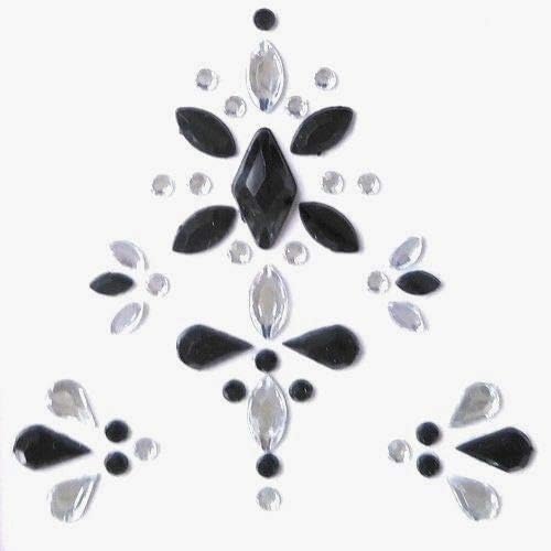 Geo 3 x Piece Body Art. Black & Silver Temporary Tattoo (D10)