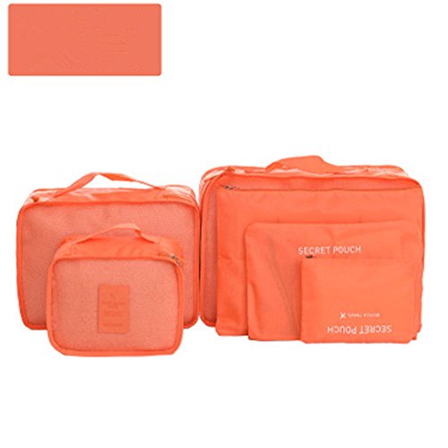 CAOLATOR 6 piezas de viaje para equipaje, organizador, bolsas, set de bolsas para cosméticos, ropa, de almacenamiento, bolsa de almacenamiento