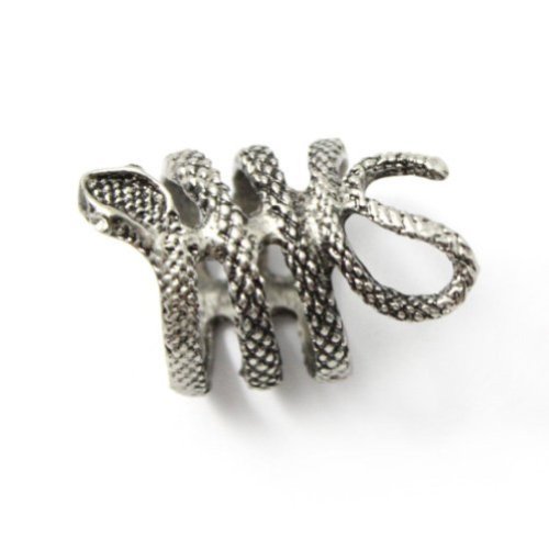 Zehui Fashion Retro Vitage Cool Punk gótico trenzado anillo de serpie