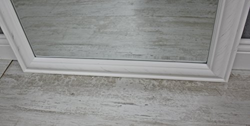 elbmöbel 150 x 60cm Wandspiegel groß in weiß mit schlichtem Holz-Rahmen - 5