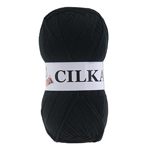 Strickgarn / Strickwolle CILKA by VLNIKA 100g #03 schwarz